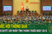 Quốc hội Thông qua Nghị quyết Sáp nhập Tỉnh thành trước ngày 30/6