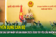 Tuyển dụng cán bộ dôi dư sau sáp nhập xã giai đoạn 2023-2030 tùy yêu cầu nhiệm vụ