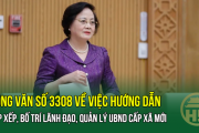 Bộ Nội vụ: Công văn số 3308 về việc hướng dẫn sắp xếp, bố trí lãnh đạo, quản lý UBND cấp xã mới