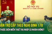 Nhận trợ cấp theo Nghị định 178 có thuộc diện miễn thuế thu nhập cá nhân không?