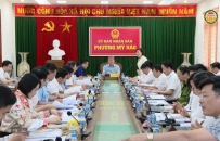 UBND tỉnh l&agrave;m việc với phường Mỹ H&agrave;o