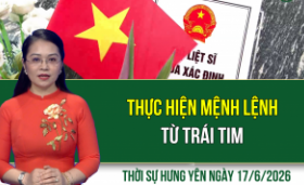 Thời sự Hưng Y&ecirc;n thứ Tư ng&agrave;y 17/6/2026