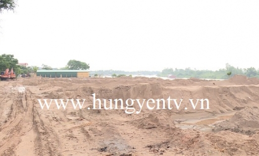 Huyện Tiên Lữ đình chỉ 5 bến bãi vật liệu xây dựng vi phạm dọc sông Luộc