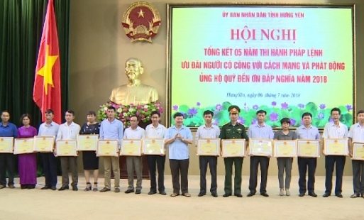 Hưng Yên tổng kết 5 năm thực hiện pháp lệnh ưu đãi người có công