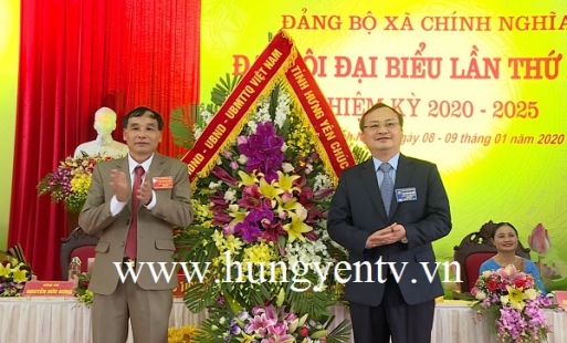 Bí thư Tỉnh ủy Đỗ Tiến Sỹ dự Đại hội Đảng bộ xã Chính Nghĩa