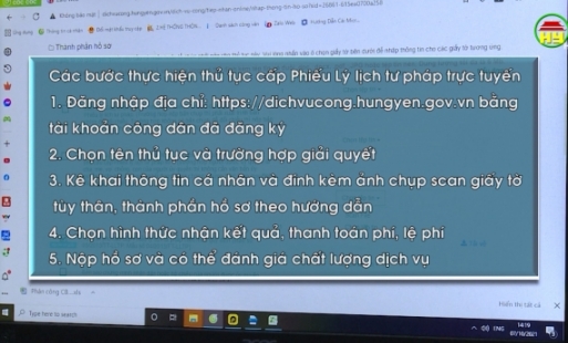 Thực hiện dịch vụ công trực tuyến