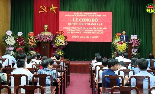 Lễ Công bố quyết định thành lập 3 Chi bộ đảng doanh nghiệp