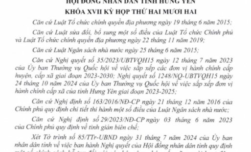 HĐND tỉnh Hưng Yên ban hành Nghị quyết hỗ trợ cán bộ, công chức cấp xã nghỉ hưu trước tuổi; thôi việc theo chính sách tin giản biên chế của Chính phủ
