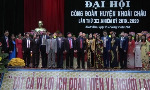 Đại hội Liên đoàn Lao động huyện Khoái Châu lần thứ XI, nhiệm kỳ 2018-2023