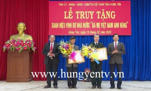 Hưng Yên truy tặng danh hiệu vinh dự Nhà nước 