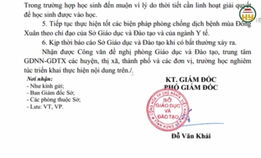 Hưng Yên cho học sinh tiểu học nghỉ học tránh rét