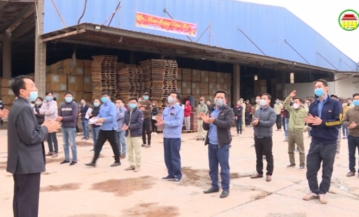 Các doanh nghiệp trên địa bàn huyện Văn Lâm chủ động phòng dịch trong ngày đầu ra quân sản xuất đầu xuân