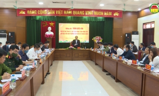 Chủ tịch UBND tỉnh Hưng Yên làm việc với Ban Thường vụ Huyện ủy Khoái Châu