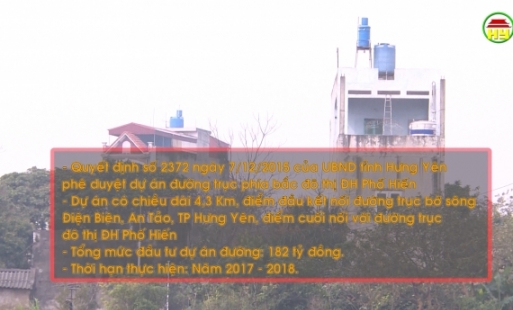 Dự án đường trục Bắc Đại học Phố Hiến chậm giải phóng mặt bằng