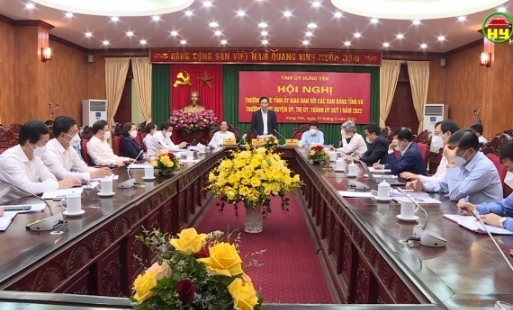 Thường trực Tỉnh ủy Hưng Yên giao ban với các Đảng ủy trực thuộc