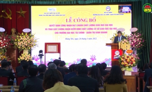 Trường Đại học Tài chính - Quản trị kinh doanh đạt chuẩn chất lượng giáo dục đại học