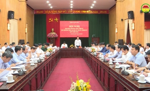 Thường trực Tỉnh ủy Hưng Yên giao ban với Thường trực huyện ủy, thị ủy, thành ủy