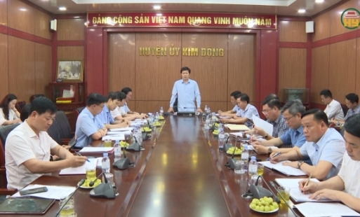 Đồng chí Phó Bí thư Thường trực Tỉnh ủy Trần Quốc Toản làm việc với Ban Thường vụ Huyện uỷ Ân Thi và Kim Động