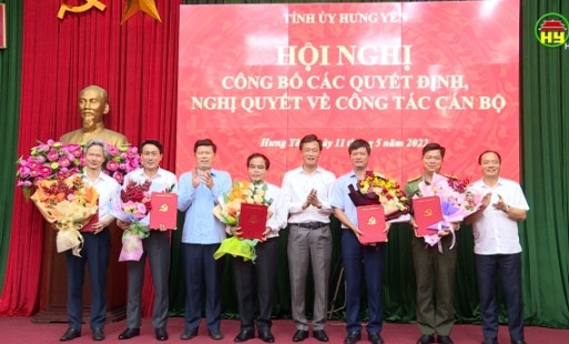Ban Thường vụ Tỉnh uỷ Hưng Yên Công bố Quyết định, Nghị quyết về công tác cán bộ