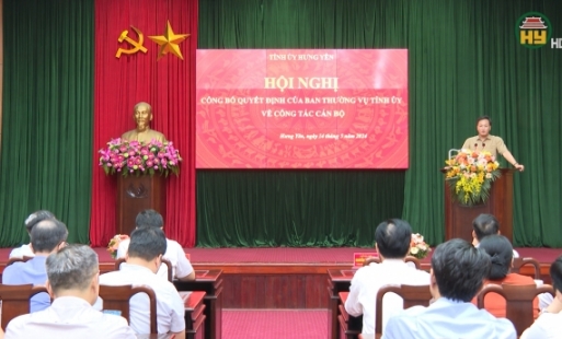 Thường trực Tỉnh uỷ Hưng Yên công bố và trao Quyết định nhân sự chủ chốt một số cơ quan, đơn vị