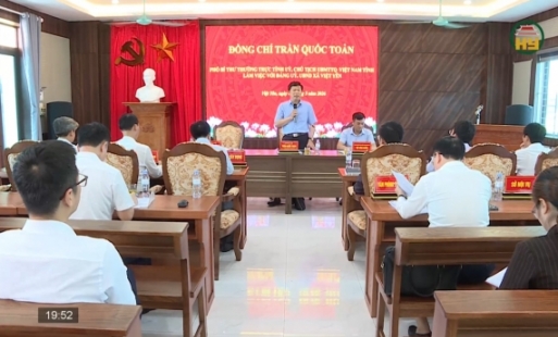 Đồng chí Phó Bí thư Thường trực Tỉnh ủy làm việc với xã Việt Yên