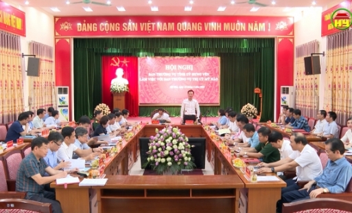 Ban Thường vụ Tỉnh ủy làm việc với Ban Thường vụ Thị ủy Mỹ Hào