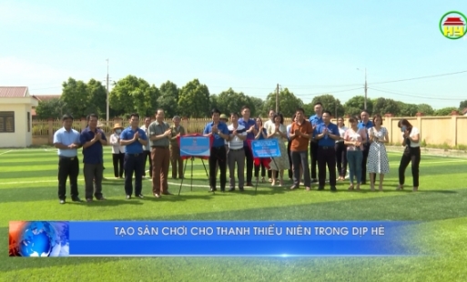 Khánh thành công trình thanh niên, sân bóng đá tại trường tiểu học Cương Chính