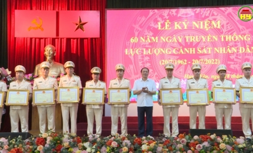 Công an tỉnh Hưng Yên tổ chức Lễ kỷ niệm 60 năm Ngày Truyền thống lực lượng Cảnh sát nhân dân (20/7/1962 –20/7/2022)