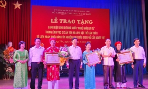 Hưng Yên có 19 nghệ nhân được phong tặng danh hiệu  “Nghệ nhân ưu tú”