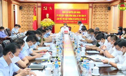 Bí thư Tỉnh ủy làm việc với BTV huyện ủy Tiên Lữ