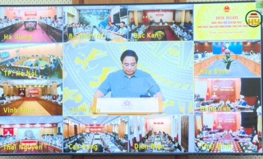 Thủ tướng Chính phủ Phạm Minh Chính chủ trì Hội nghị trực tuyến về khắc phục hậu quả bão số 3