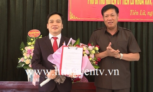 Phó ban Nội chính Tỉnh ủy được chỉ định làm Phó Bí thư Huyện ủy Tiên Lữ