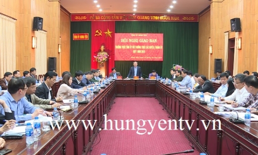 Thường trực Tỉnh ủy Hưng Yên giao ban với Thường trực các huyện, thành ủy quý I năm 2019