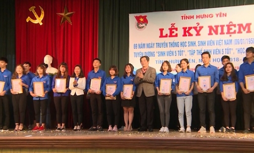 Hưng Yên tuyên dương 30 sinh viên 5 tốt và  15 học sinh 3 rèn luyện cấp tỉnh năm 2018