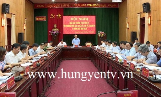 Thường trực Tỉnh ủy Hưng Yên giao ban với các huyện ủy, thành ủy, thị ủy