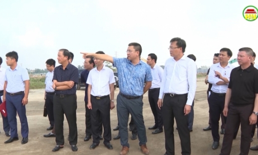 Bí thư Tỉnh uỷ kiểm tra tiến độ thi công hạ tầng Khu công nghiệp 