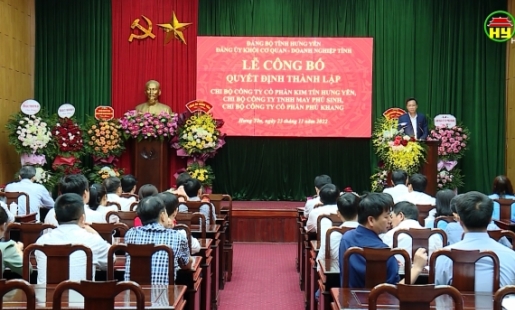Lễ Công bố quyết định thành lập 3 Chi bộ đảng doanh nghiệp