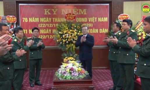 Đồng chí Bí thư Tỉnh ủy chúc mừng 76 năm ngày thành lập Quân đội nhân dân Việt Nam