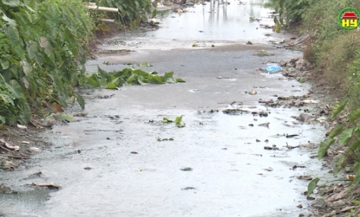 Tình trạng ô nhiễm kênh mương tại Yên Mỹ