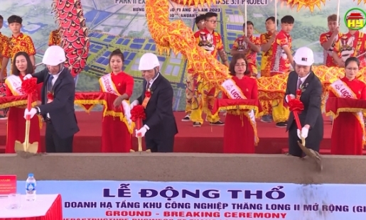 Khởi công dự án xây dựng hạ tầng khu công nghiệp Thăng Long II mở rộng giai đoạn 3