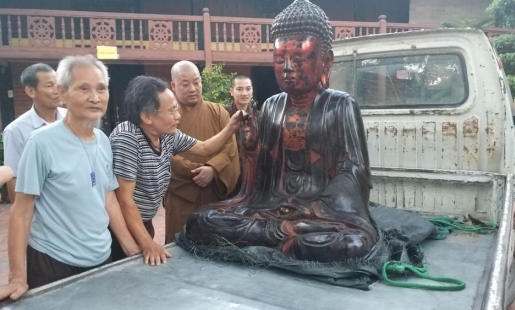 Tìm thấy pho tượng quý hiếm bị mất trộm ở Hưng Yên