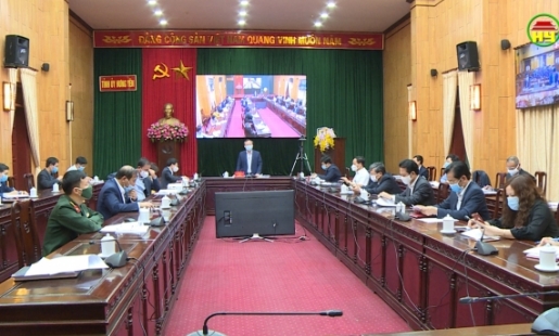 Thường trực Tỉnh ủy giao ban trực tuyến với Thường trực các huyện, thị ủy, thành ủy Quý I năm 2021