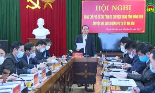 Chủ tịch UBND tỉnh làm việc với thị xã Mỹ Hào