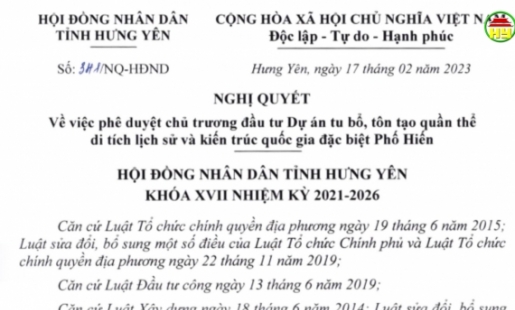 120 tỉ đồng tôn tạo khu di tích quốc gia đặc biệt Phố Hiến