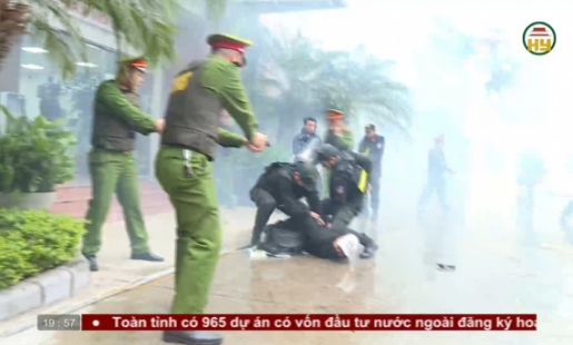 Diễn tập xử lý tình huống cướp ngân hàng