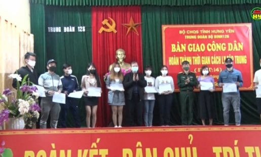 Hưng Yên bàn giao 268 công dân hoàn thành cách ly