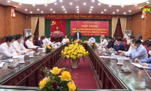 Thường trực Tỉnh ủy Hưng Yên giao ban với các Đảng ủy trực thuộc