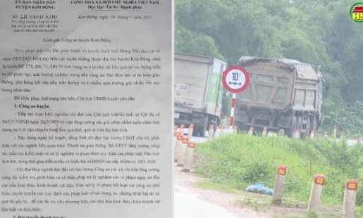 Huyện Kim Động chỉ đạo xử lý nghiêm tình trạng xe quá khổ, quá tải.