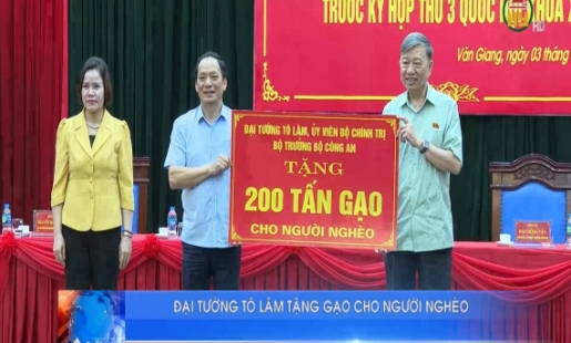 Đại tướng Tô Lâm tặng tỉnh Hưng yên  200 tấn gạo
