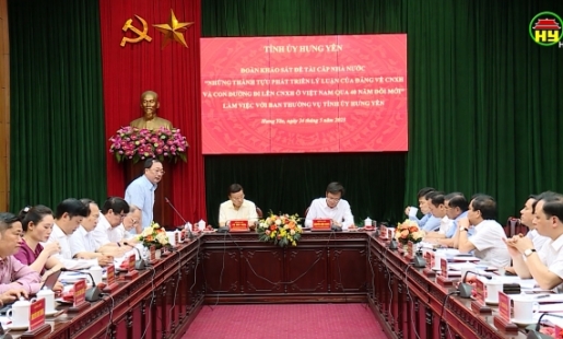 Đoàn khảo sát đề tài cấp nhà nước làm việc tại Hưng Yên